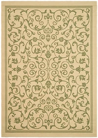 Courtyard Floral Scroll 4' X 5'-7" Area Rug