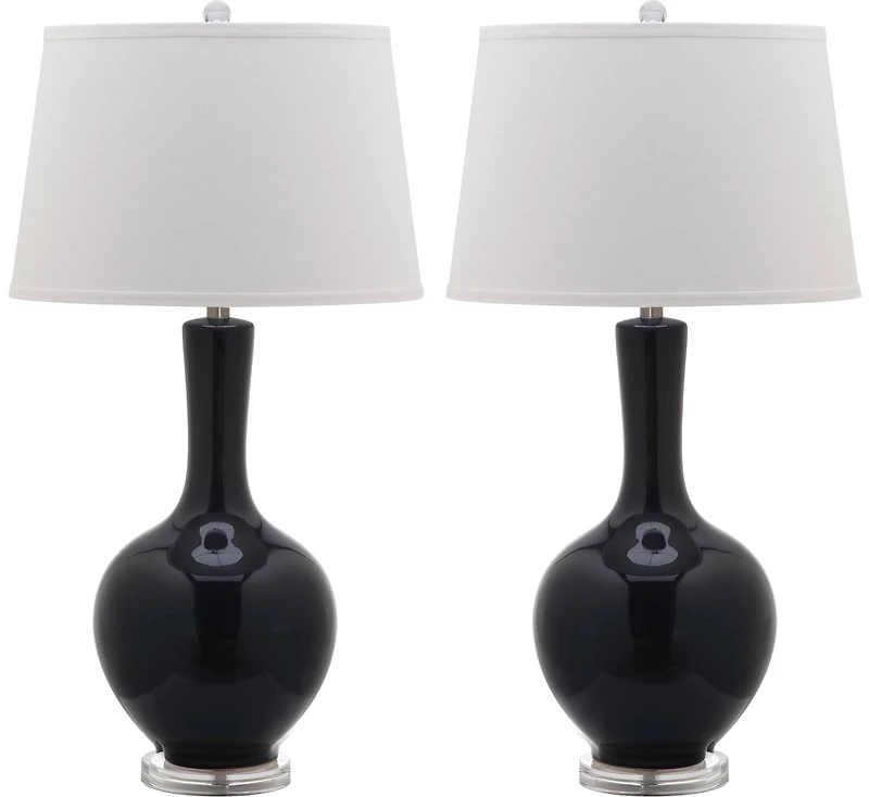 Blanche Gourd Lamp Set in Navy