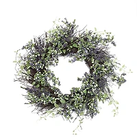 22" Plum Purple & White Berry Wreath