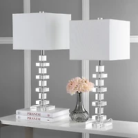 Deco Crystal Table Lamp Set in Crystal