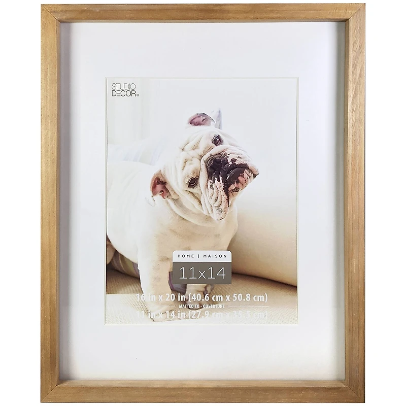 Home Natural Walnut Stain Wood Frame with Mat by Studio Décor