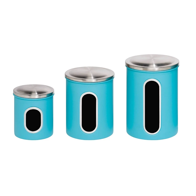 Honey Can Do Turquoise Kitchen Storage Canisters, 3 Pieces