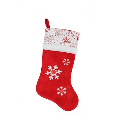 20.5" Button Snowflake Christmas Stocking