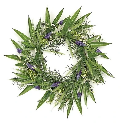 24" Purple Hyacinth & Yellow Fennel Seed Floral Wreath