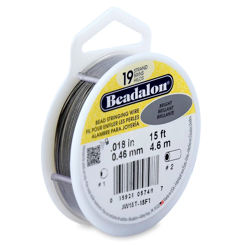 Pack: Beadalon® 0.46mm Bright 19 Strand Bead Stringing Wire