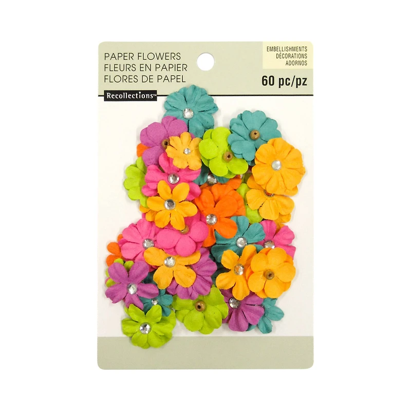 Bright Mini Paper Flower Embellishments By Recollections™