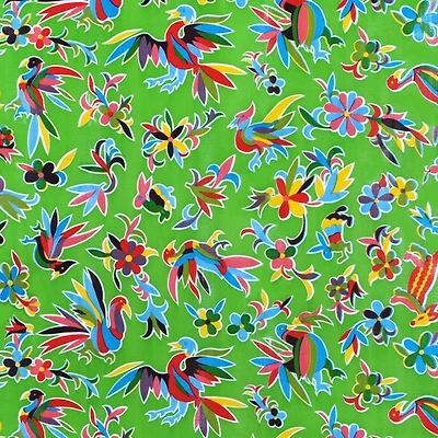 Lime Green Aztec Oilcloth