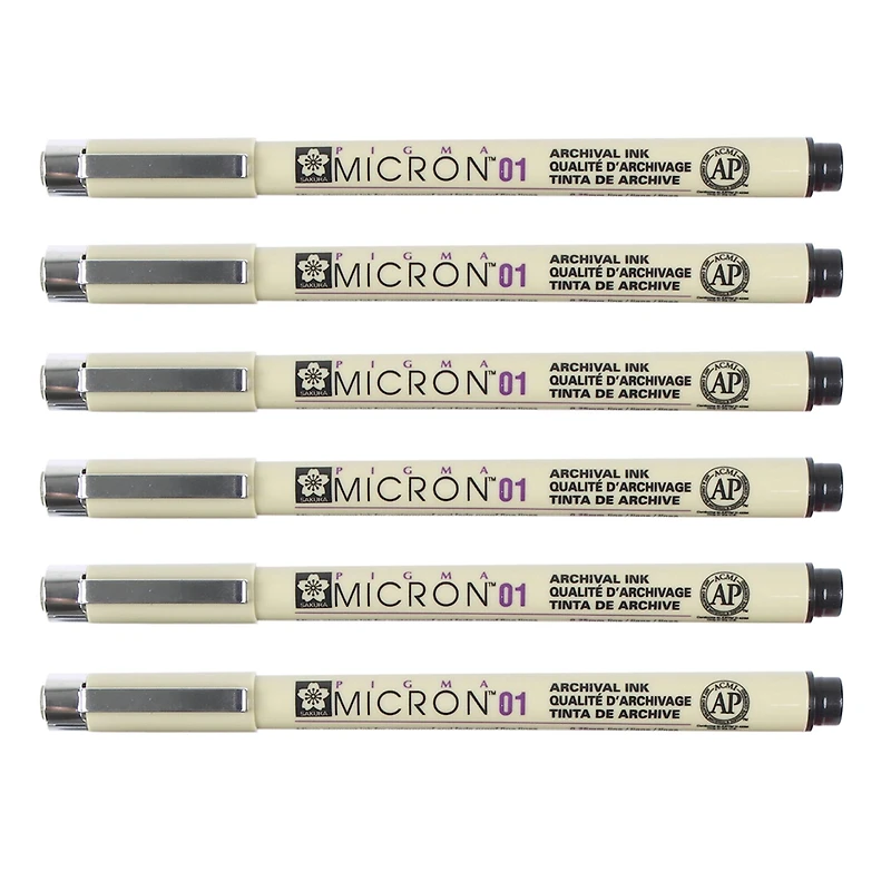 6 Packs: 6 ct. (36 total) Pigma® Micron™ 01 Fine Line Black Pens