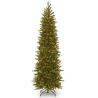 7.5 ft. Pre-lit Feel Real® Hinged Grande Fir Slim Artificial Christmas Tree, Clear Lights