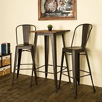 Glitzhome® Metal & Wood Bistro Pub Bar Table