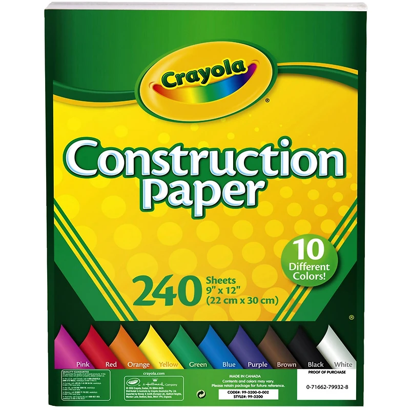 12 Packs: 240 ct. (2,880 total) Crayola® Construction Paper