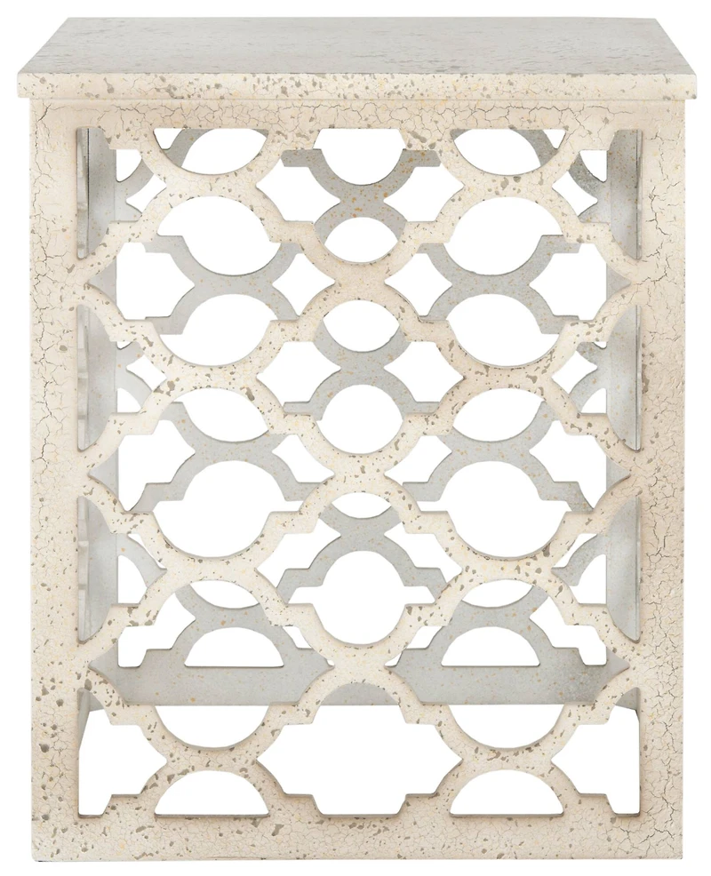 Lonny End Table in Distressed White