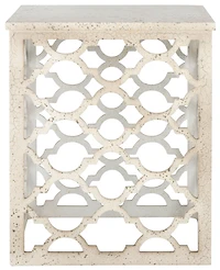 Lonny End Table in Distressed White