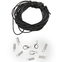 Black Leather Cord Kit & Findings Necklace Kit by Bead Landing™