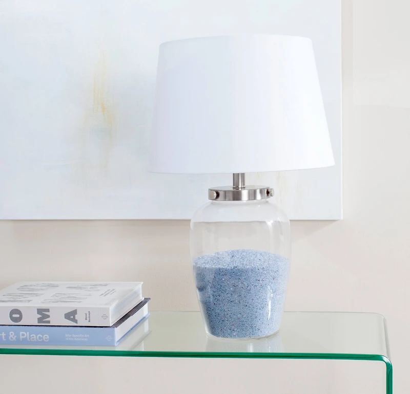 Evan Clear Glass Table Lamp in Glass