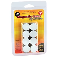 Hygloss Self-Adhesive Magnetic Coins, 3/4" Coins, 100 Per Pack, 6 Packs