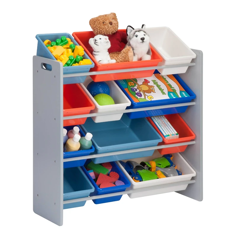 Honey Can Do Gray 12-Bin Kids Storage Organizer