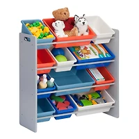 Honey Can Do Gray 12-Bin Kids Storage Organizer