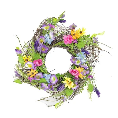 24" Multicolored Wildflower Spring Wreath