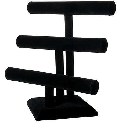 12" Triple Bar Black Velvet Jewelry Stand by Bead Landing™