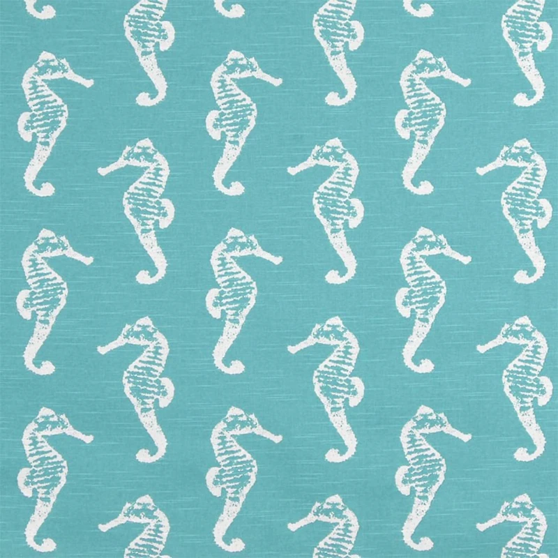 Sea Horse Coastal Blue Slub