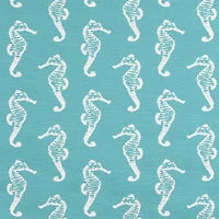 Sea Horse Coastal Blue Slub