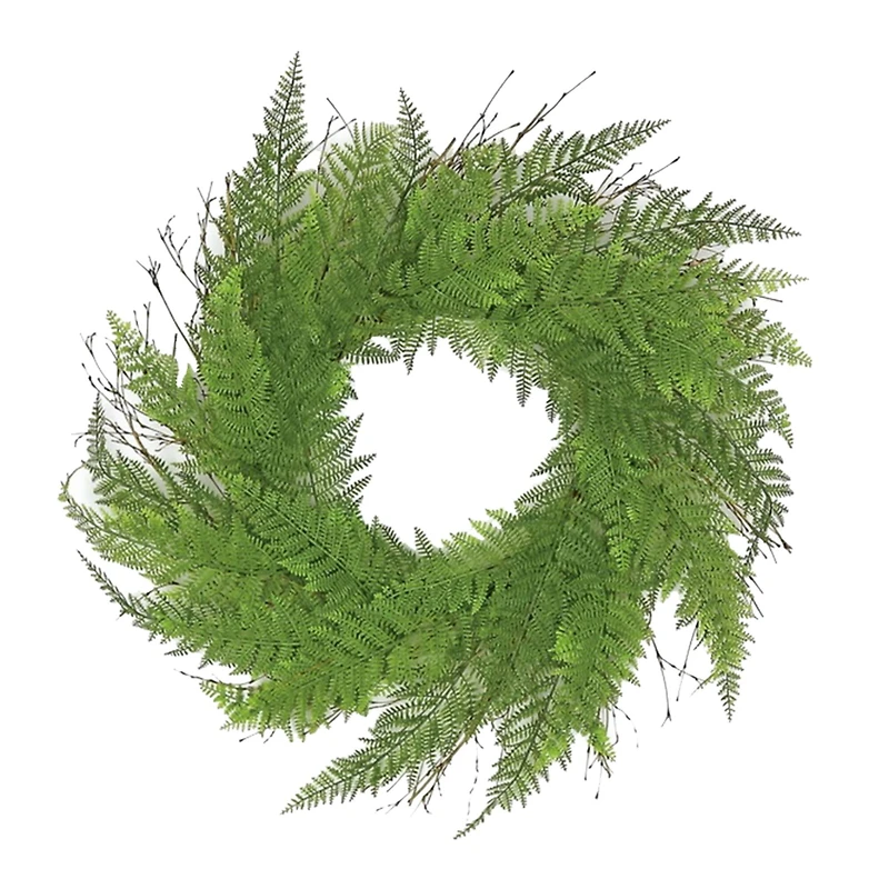 24" Green Narrow Fern Wreath