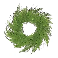 24" Green Narrow Fern Wreath