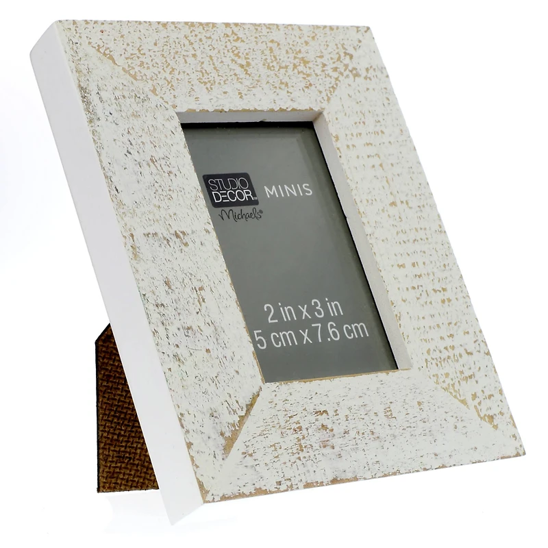 White Distressed Mini Frame by Studio Décor®