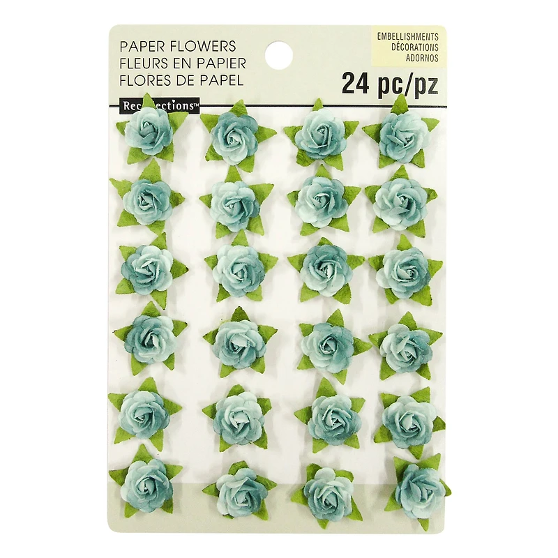 Blue Mini Paper Flower Embellishments By Recollections™