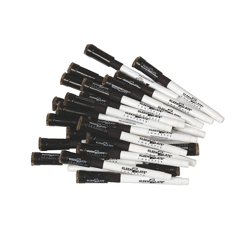 KleenSlate® Black Fine Point Dry Erase Markers with Erasers, Pack of 24