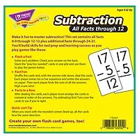 Subtraction 0-12 All Facts Skill Drill Flash Cards