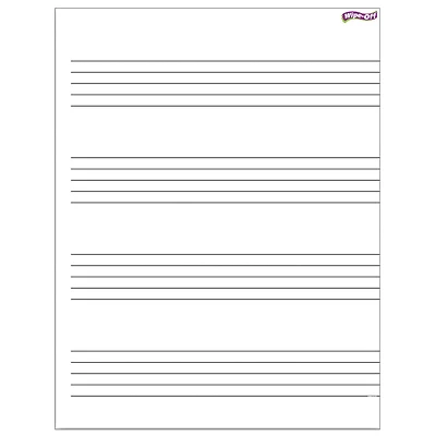 Music Staff Paper Wipe-Off® Chart, 17" x 22", 6 Pack