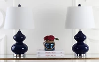 Eva Double Gourd Table Lamp Set in Navy