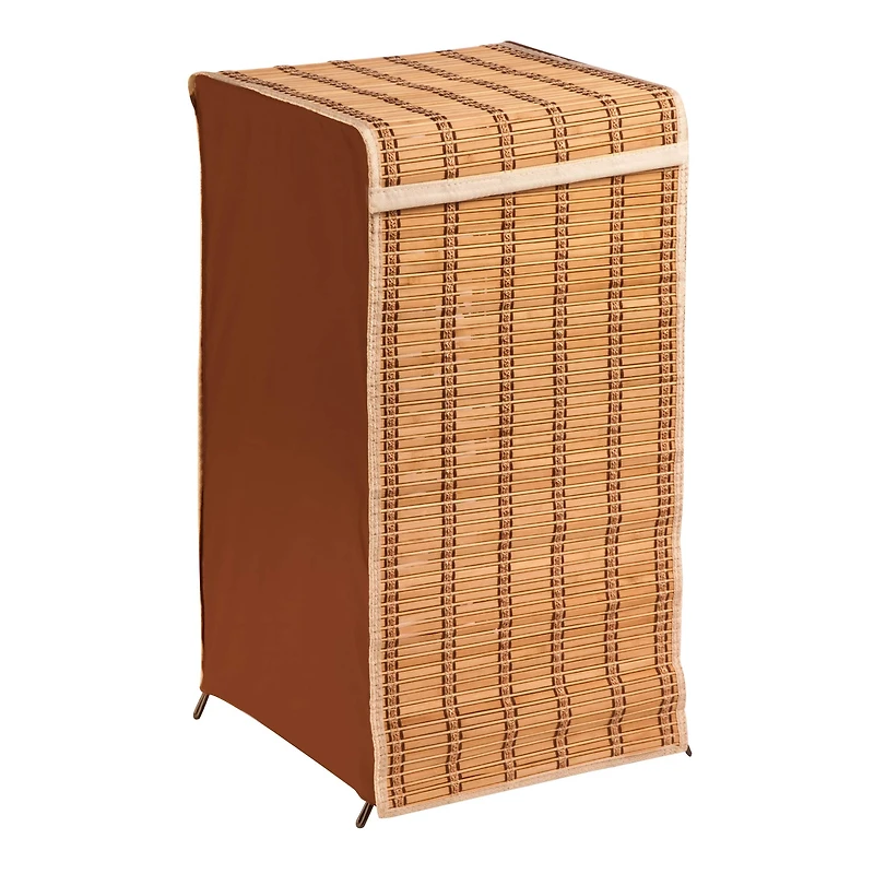 Honey Can Do Tall Bamboo Wicker Hamper with Lid