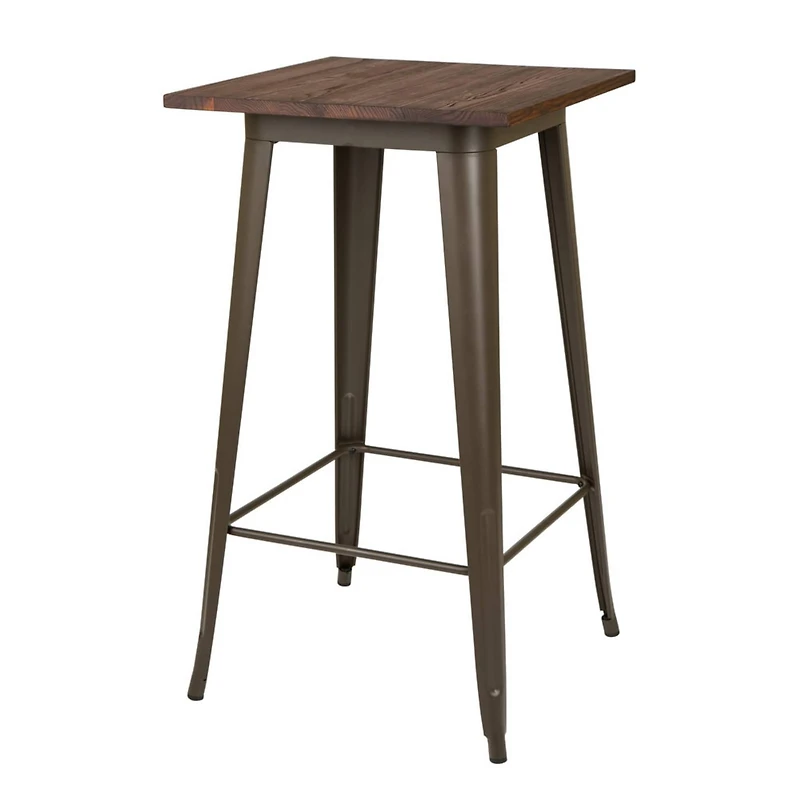 Glitzhome® Metal & Wood Bistro Pub Bar Table