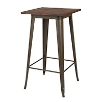 Glitzhome® Metal & Wood Bistro Pub Bar Table