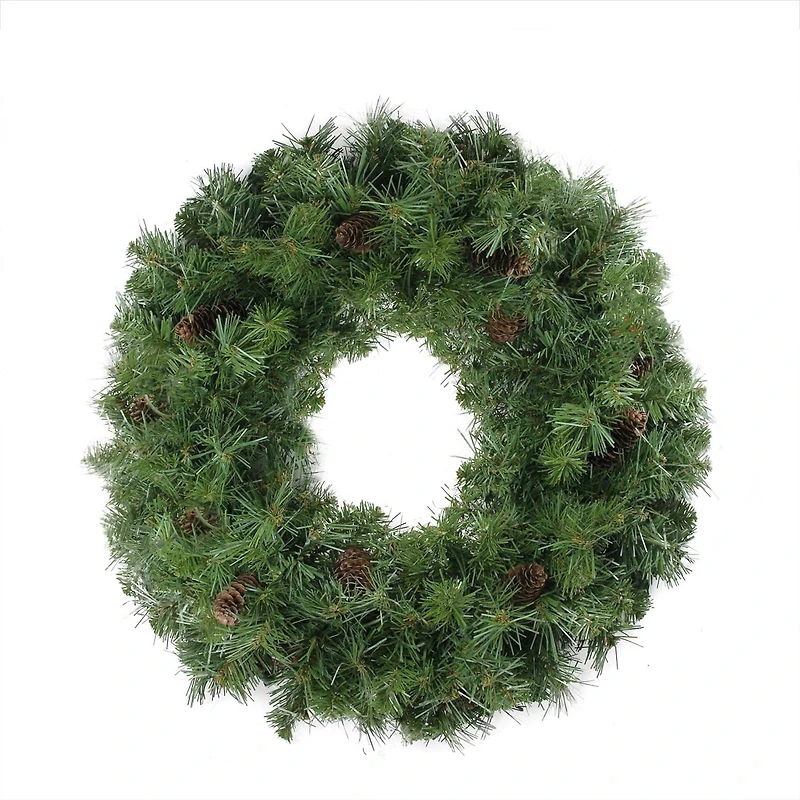 24" Dakota Red Pine Artificial Wreath with Pinecones