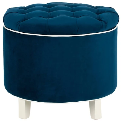 Amiela Tufted Ottoman in Navy