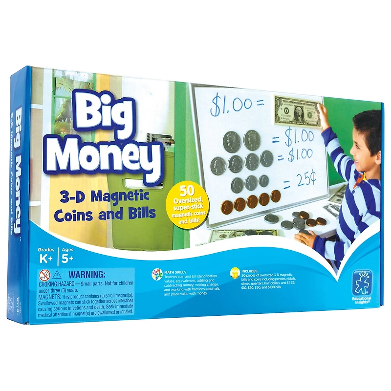 Big Money™ Magnetic Coins & Bills, 50 Pack