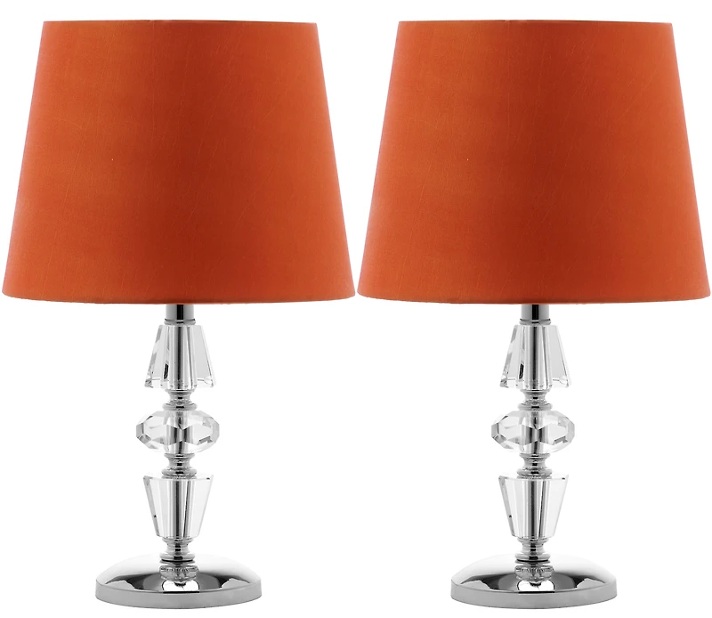Crescendo Tiered Crystal Lamp Set in Orange