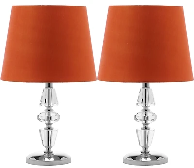 Crescendo Tiered Crystal Lamp Set in Orange