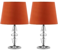 Crescendo Tiered Crystal Lamp Set in Orange