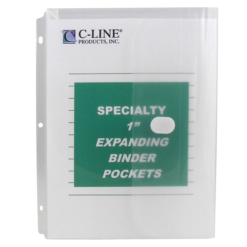 C-Line® Clear Super Heavyweight Poly Binder Pockets, Pack of 10