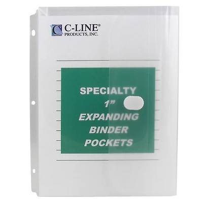 C-Line® Clear Super Heavyweight Poly Binder Pockets, Pack of 10