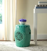 Flower Drum Garden Stool in Light Blue