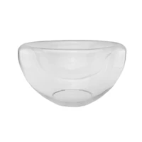 13" Glass Pillar Candle Holder with Concave Interior