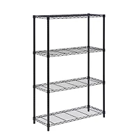 Honey Can Do 4-Tier 54" Black Storage Shelves, 350 lbs. Capacity