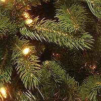 7.5 ft. Pre-lit Feel Real® Hinged Grande Fir Slim Artificial Christmas Tree, Clear Lights