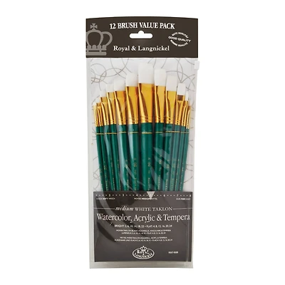 Royal & Langnickel® Zip N' Close White Taklon Short Handle Set